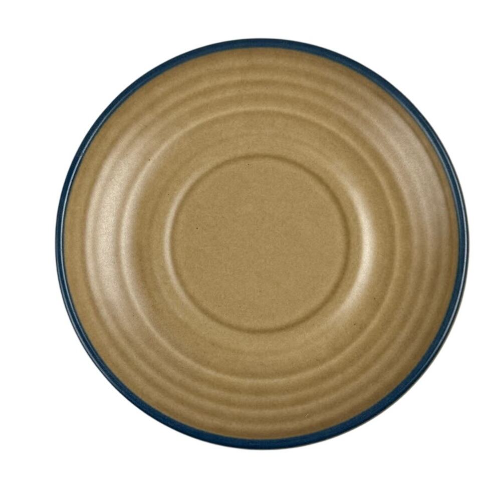 Pfaltzgraff Folk Art Tan & Blue Saucer Replacement Vintage Stoneware Collectible